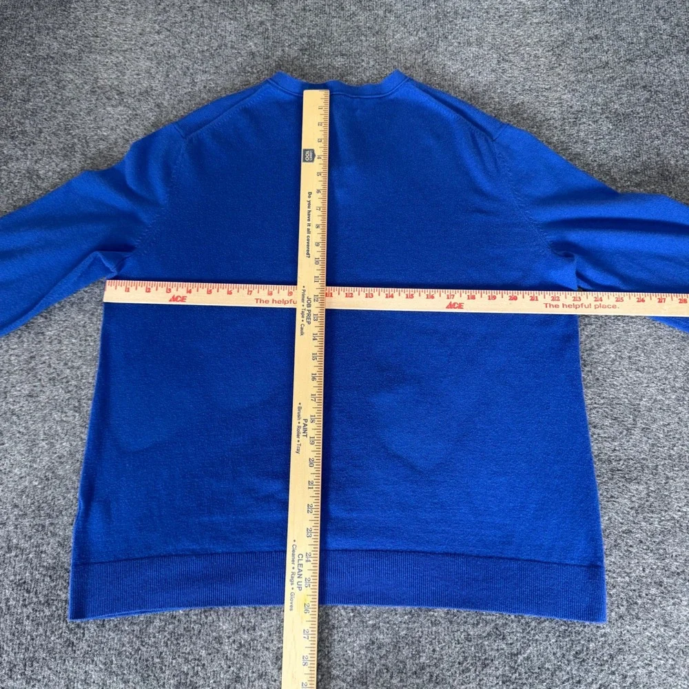 Banana Republic Mens XL Blue Premium Luxe Yarn Silk Cashmere V-Neck Sweater